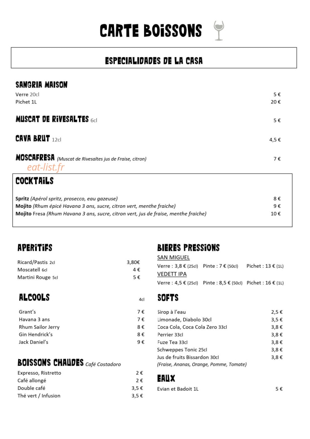 La Cantina — carte page 4