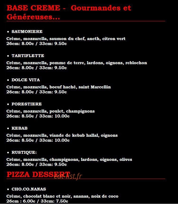 Pizza Calypso — carte page 4