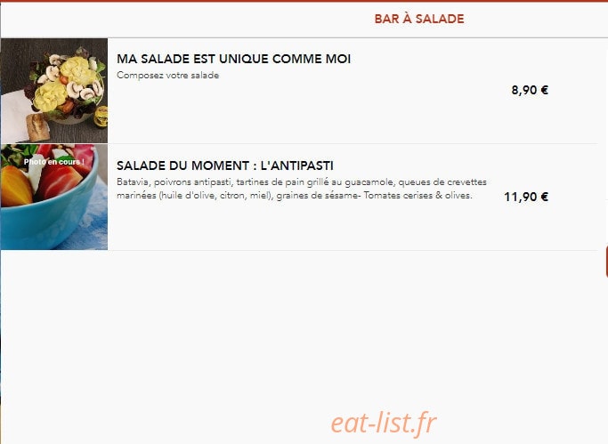 Carte et menu de House Pizzas à Civrieux d'Azergues — Les salades