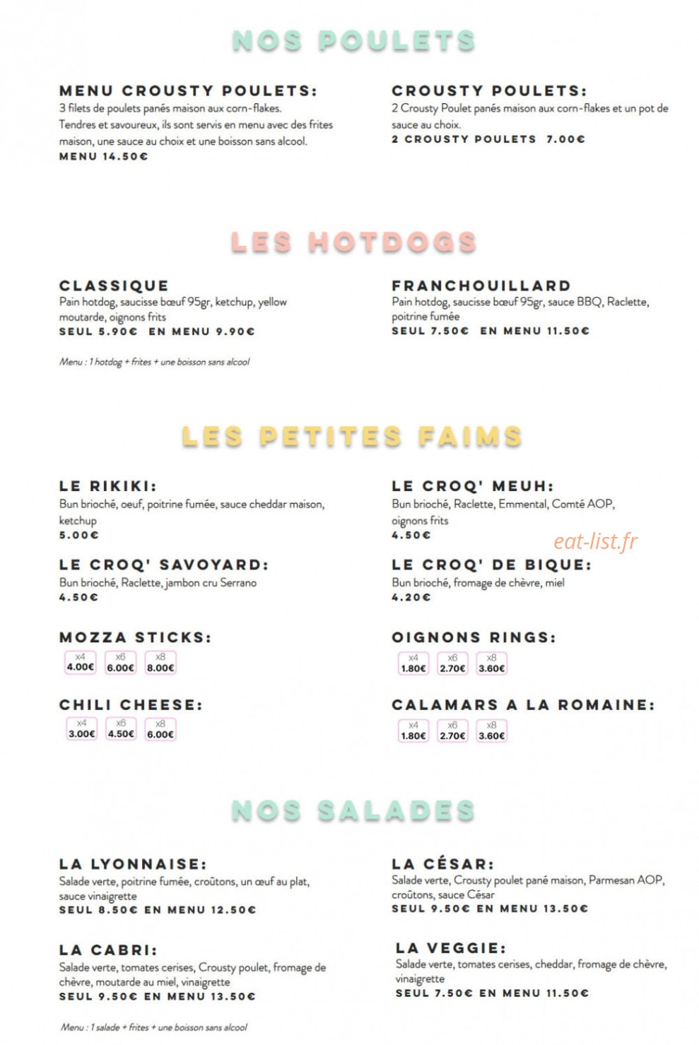 Snack des copains — carte page 2
