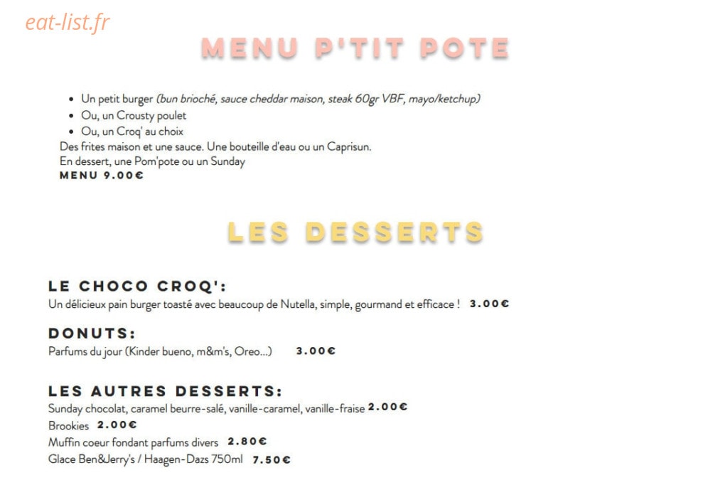 Snack des copains — carte page 3