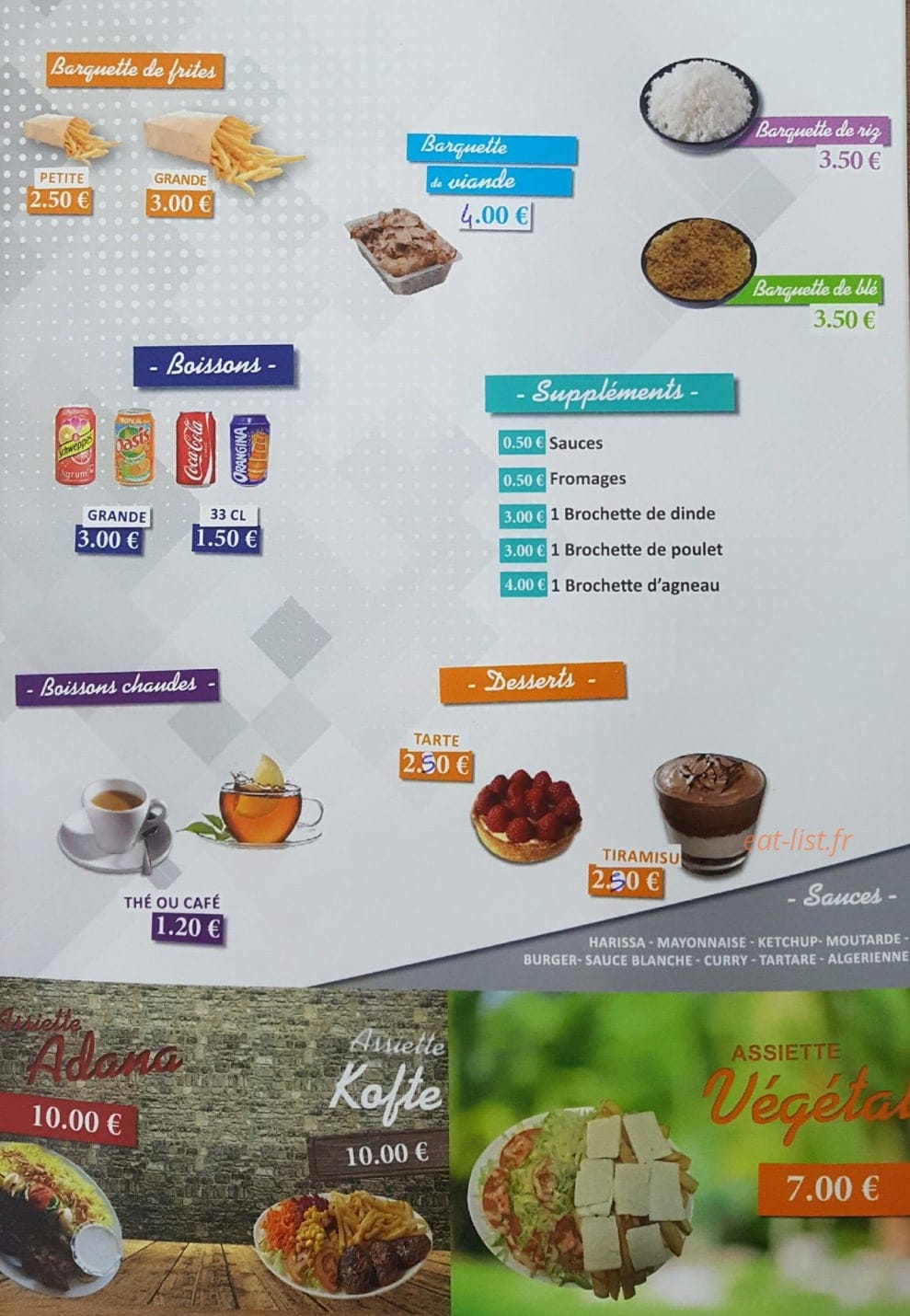 Kebab Du Pont — carte page 2