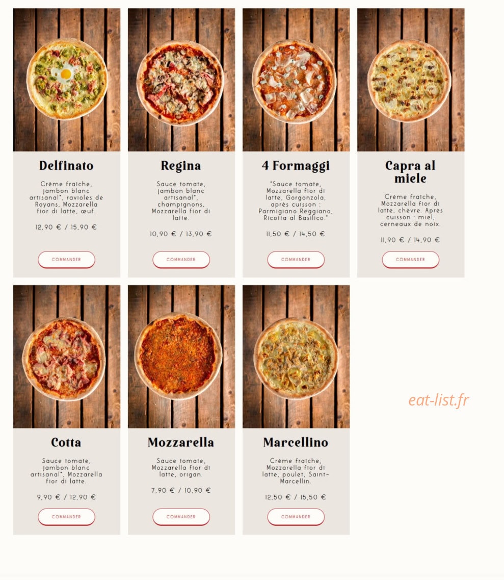 Jordan Tomas Pizza — carte page 1