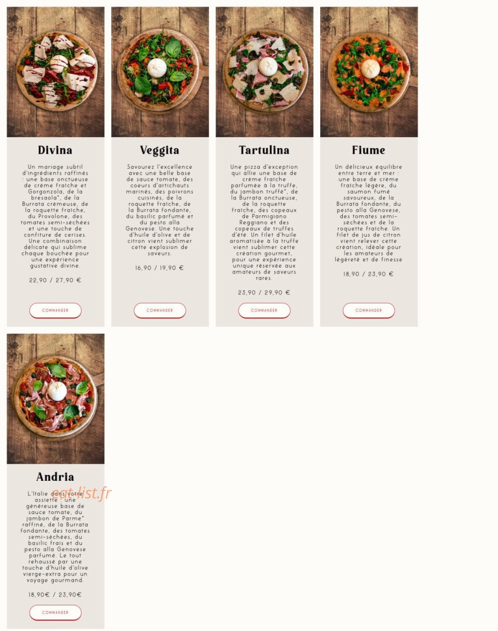 Jordan Tomas Pizza — carte page 3