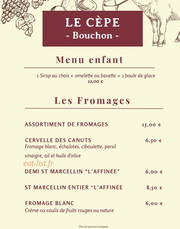 Le Cèpe — carte page 4