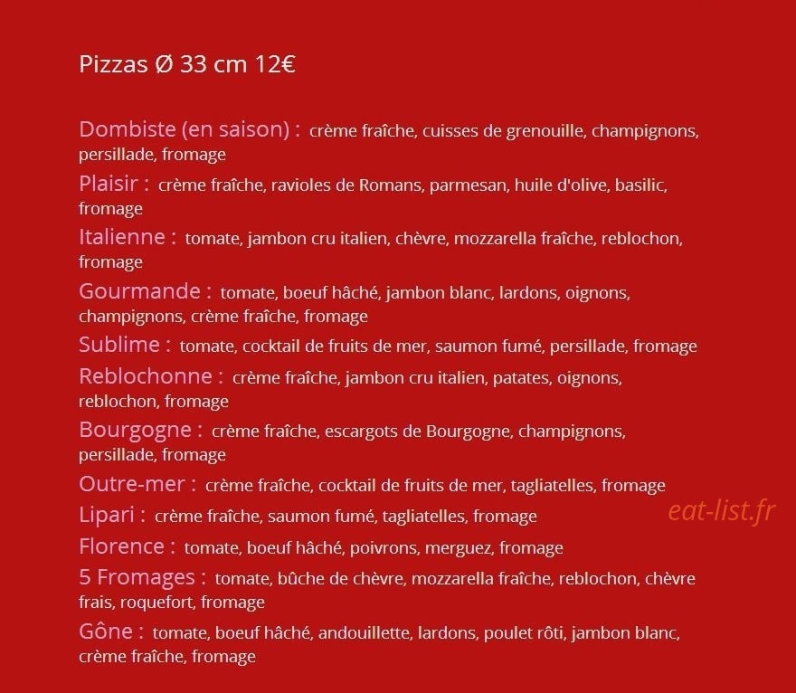 Régal Pizzas — carte page 6