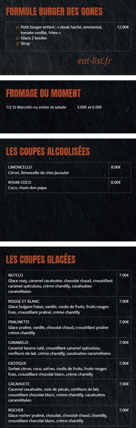 Burgers & Bouchons — carte page 2