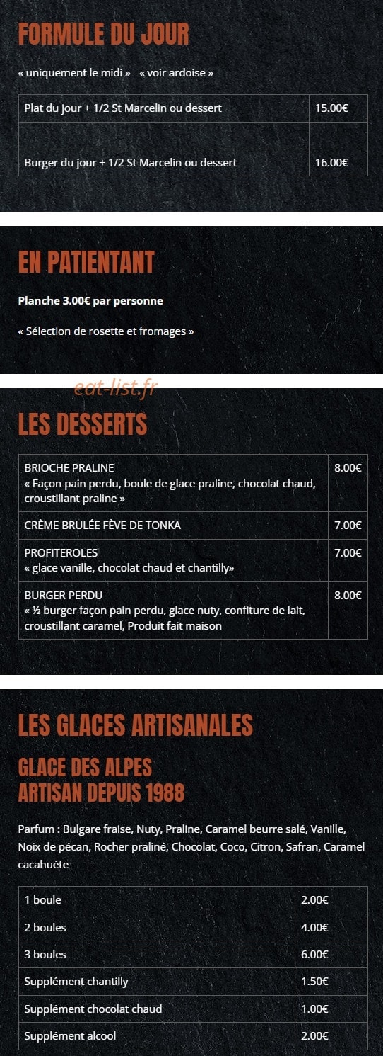 Burgers & Bouchons — carte page 3