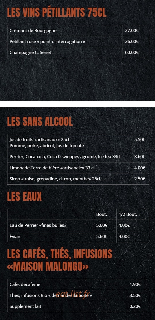 Burgers & Bouchons — carte page 8