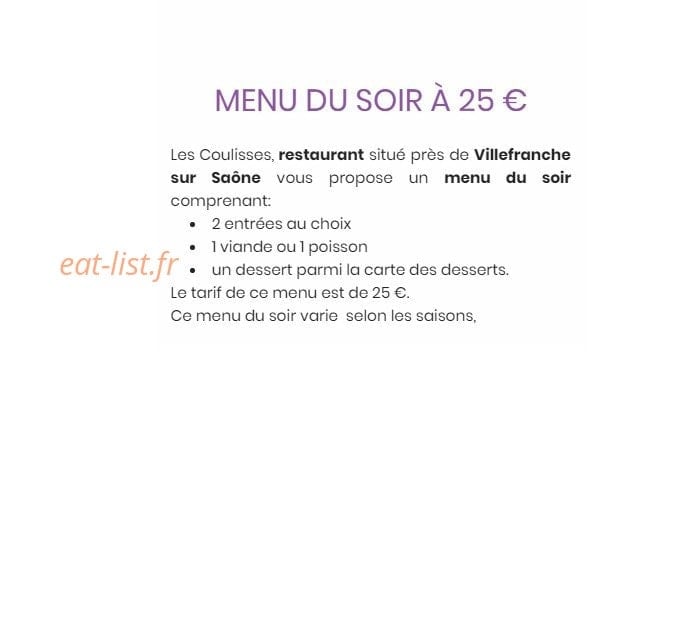 Les Coulisses — carte page 4