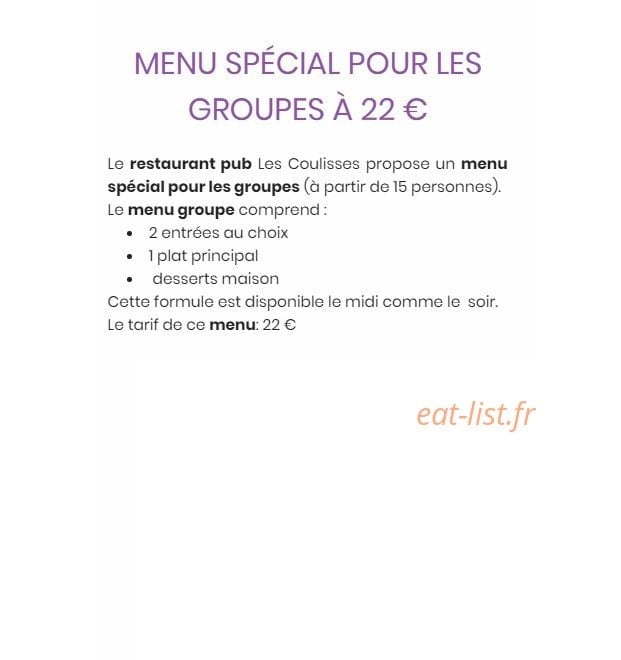 Les Coulisses — carte page 3