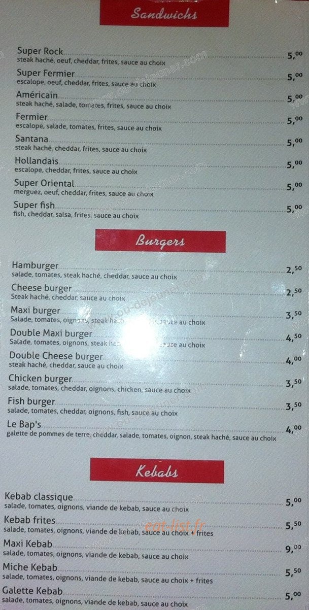 Red lunch — carte page 2