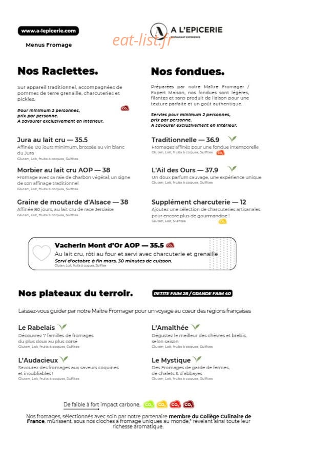 A l'Epicerie — carte page 5