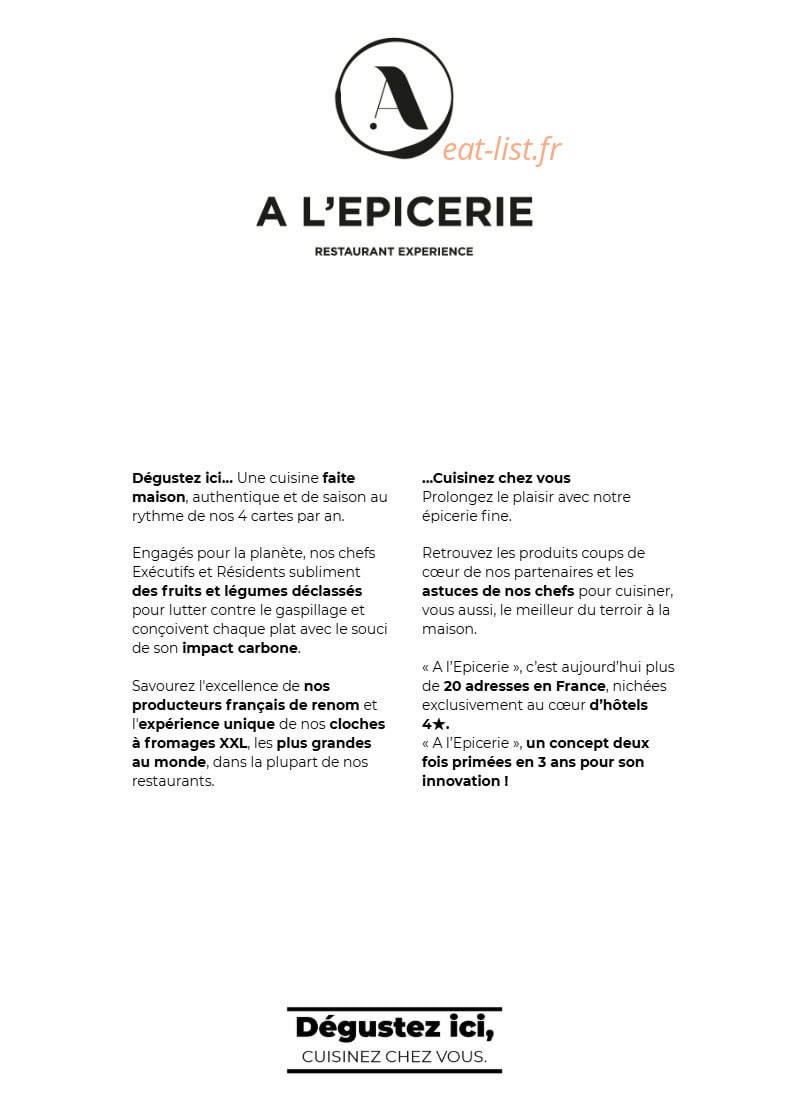 A l'Epicerie — carte page 2