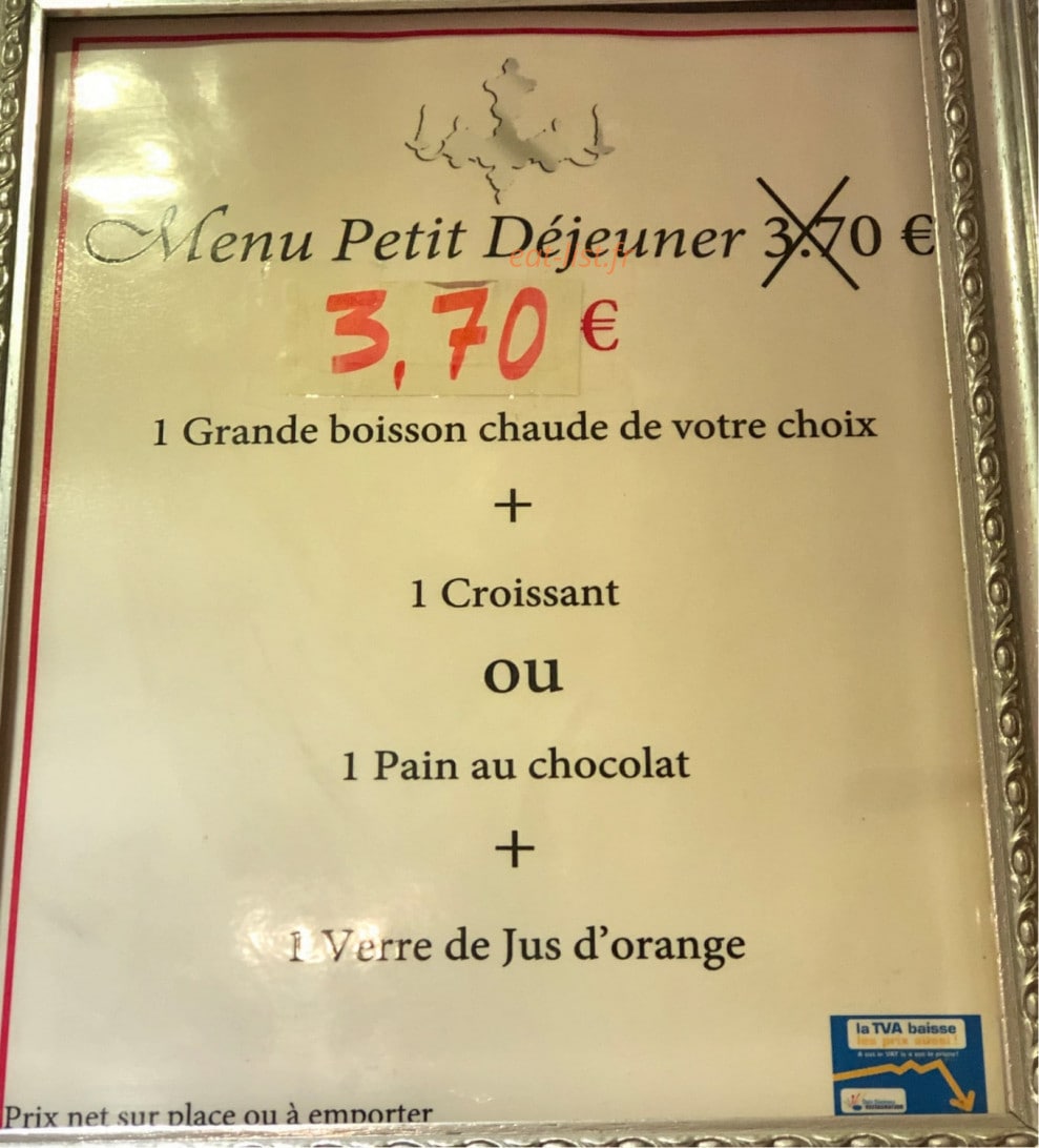 Au Fournil — carte page 1
