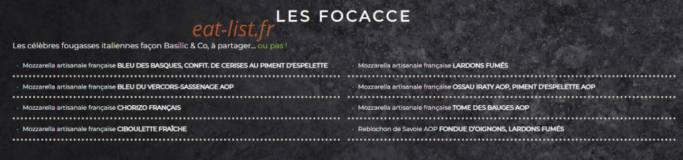 Basilic & Co — carte page 2