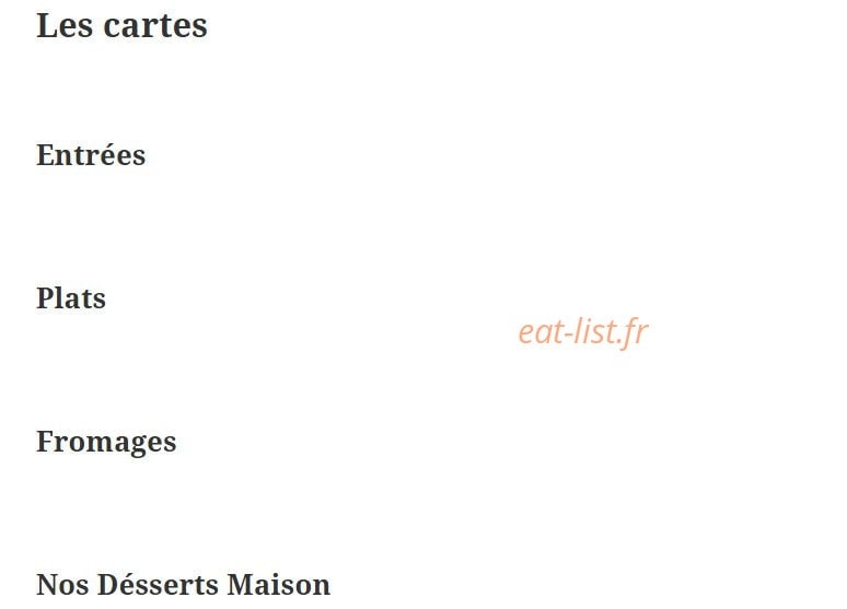Carte et menu de Brasserie du Théatre à Villefranche sur Saone — Menu à la carte