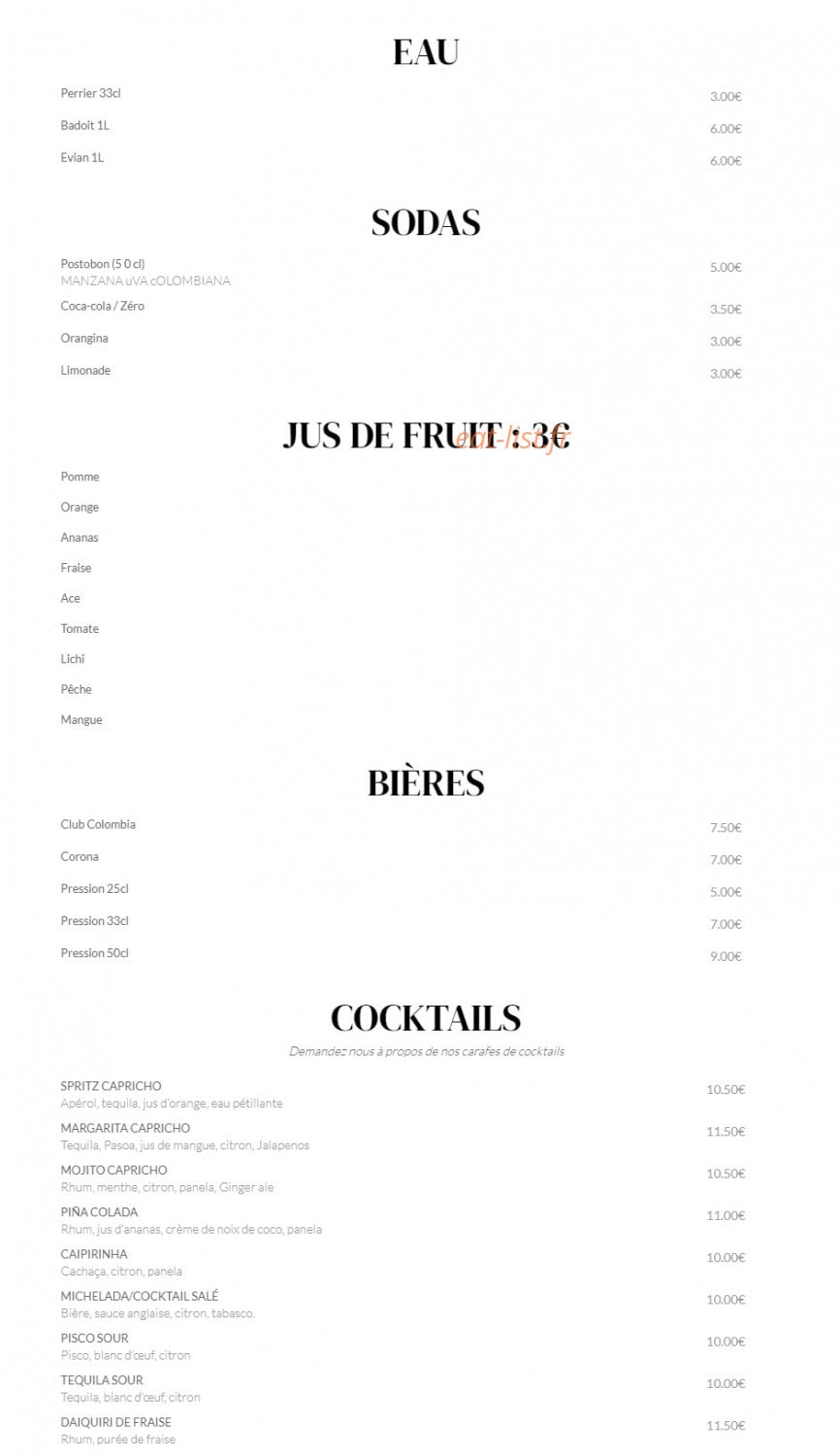 Capricho — carte page 4