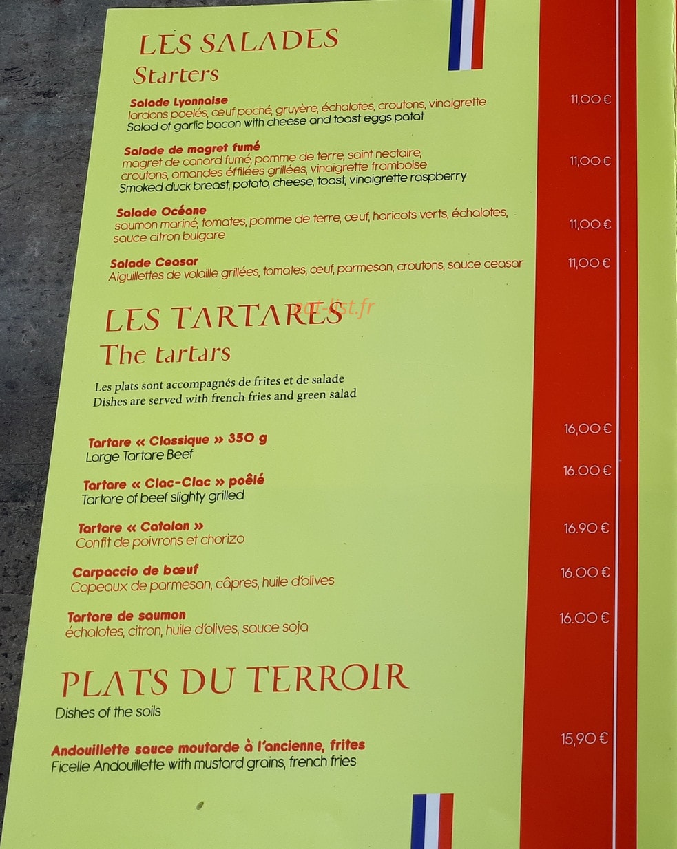 Central Caffe — carte page 1