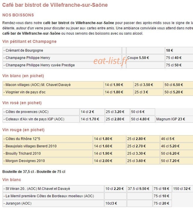 Chez Claudette — carte page 5