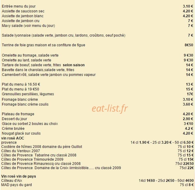 Chez Claudette — carte page 2