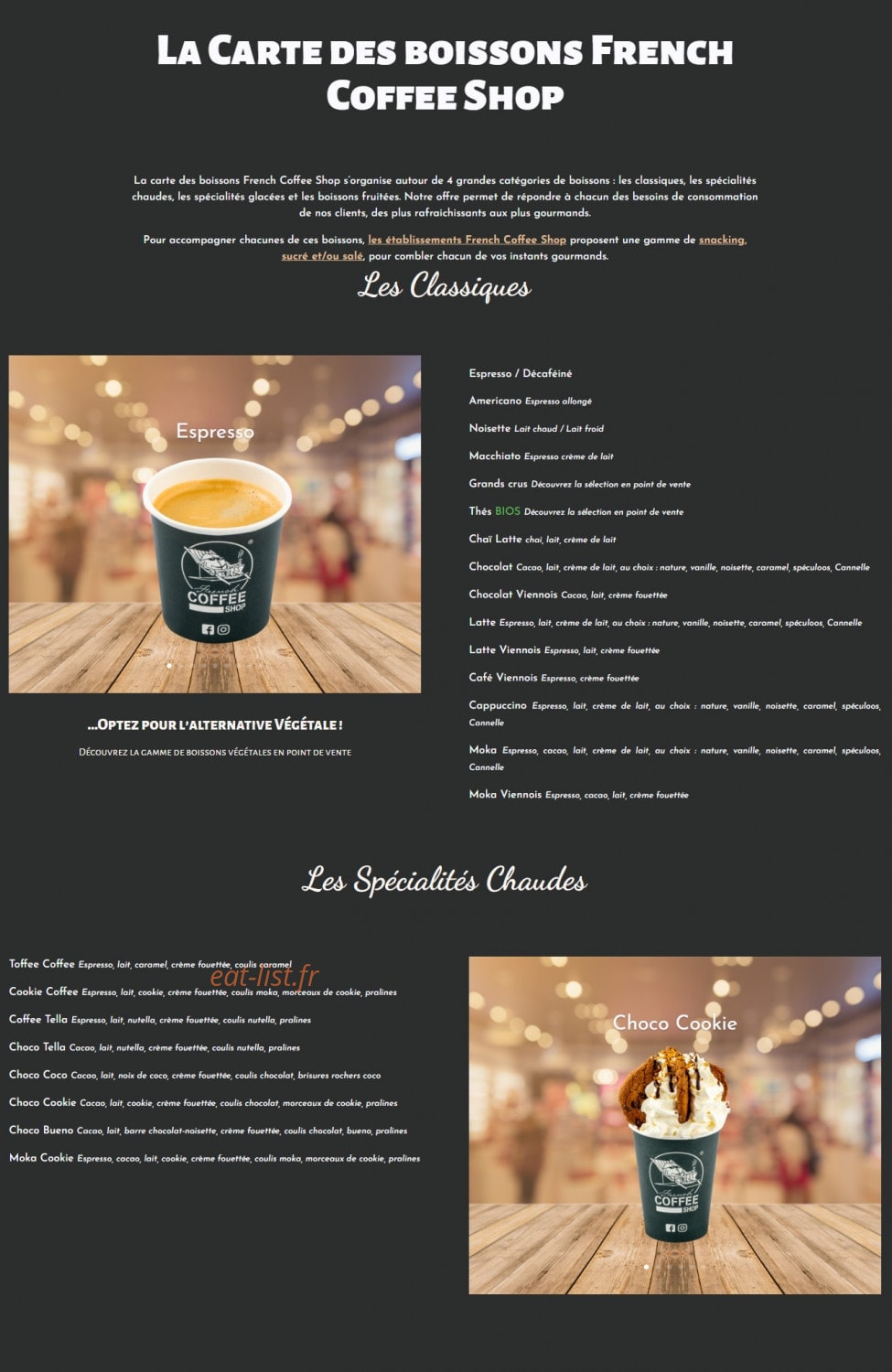 French Coffee Shop — carte page 2