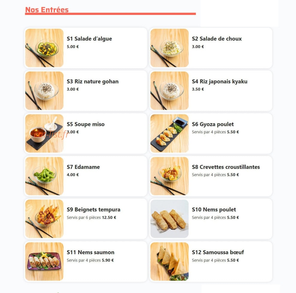 Gold & Roll's — carte page 1