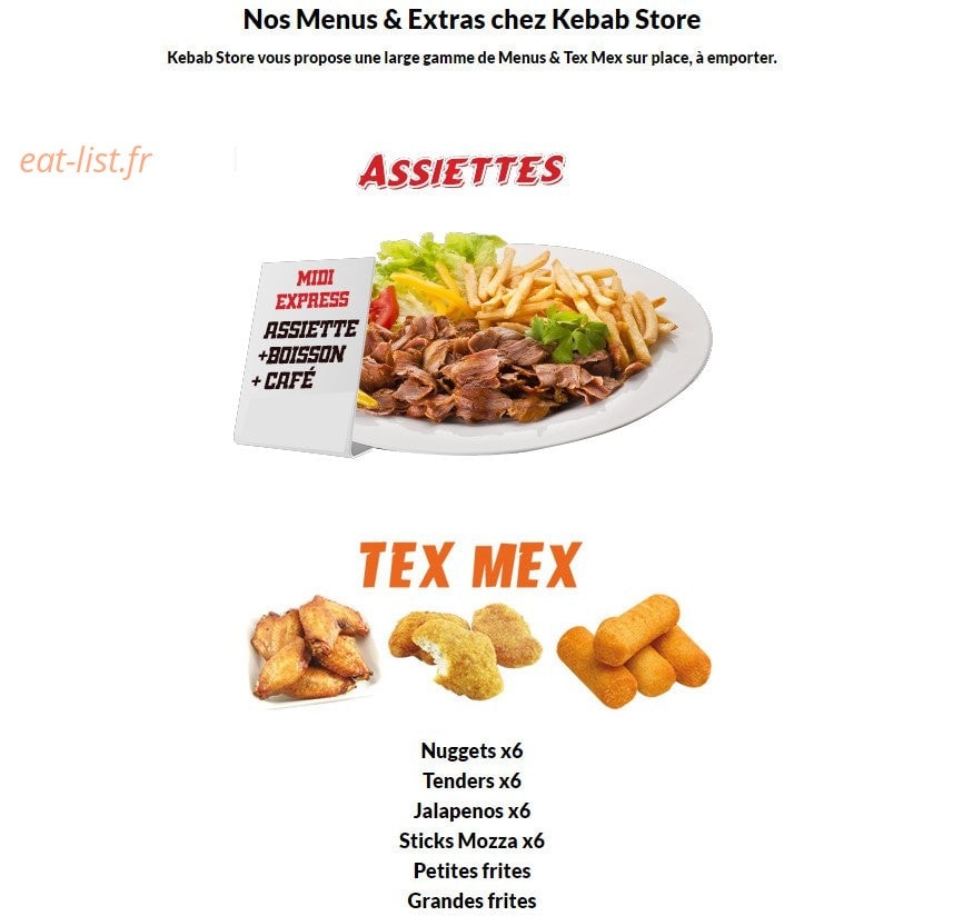 Kebab Store — carte page 2