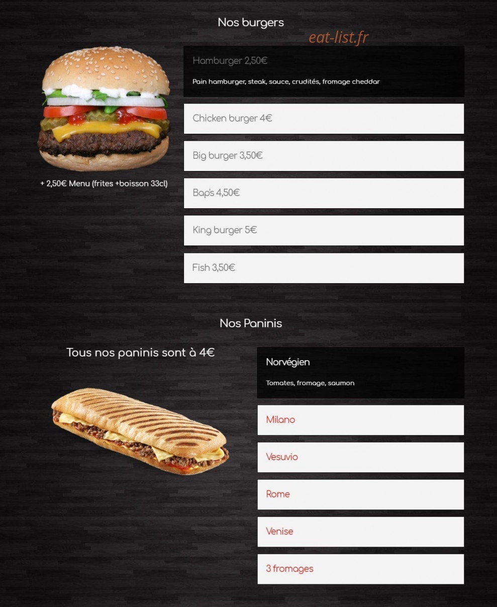 L'oriental express pizza — carte page 6