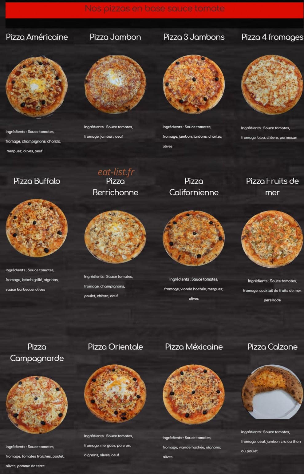 L'oriental express pizza — carte page 2