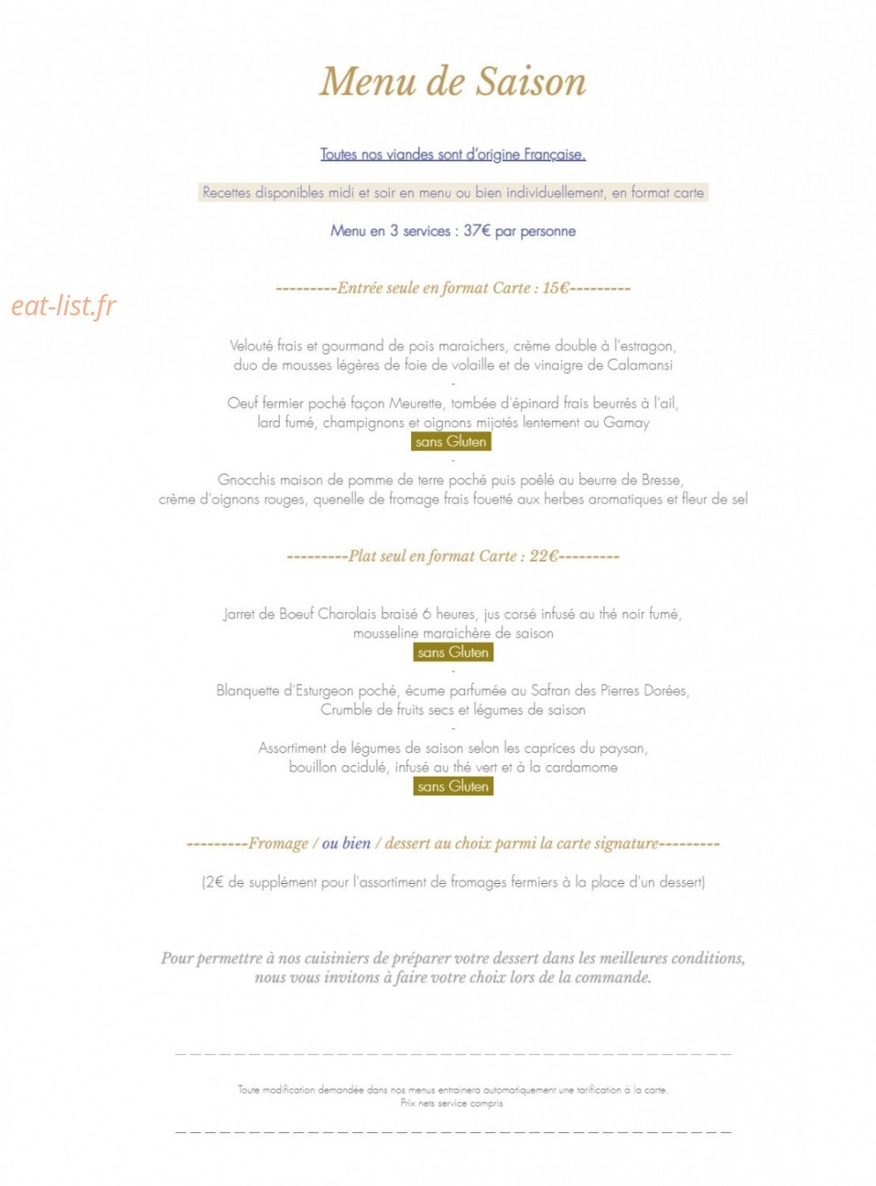 Le Bistronome — carte page 2