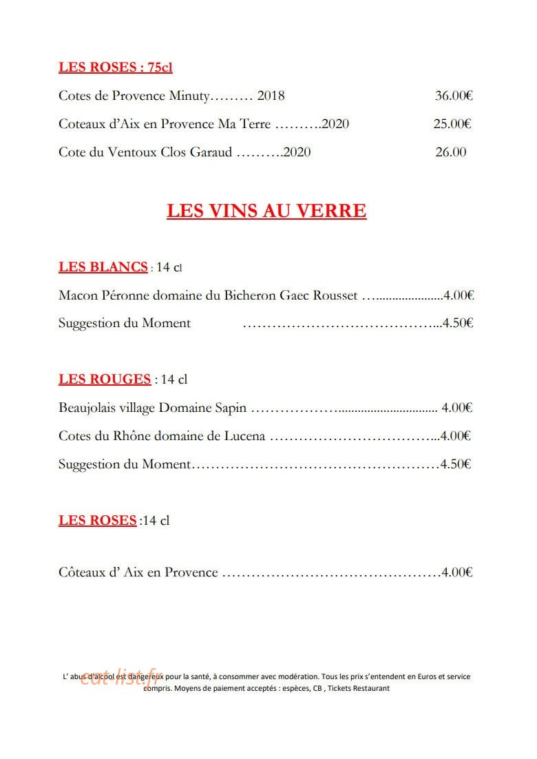 Le duo des saveurs — carte page 7