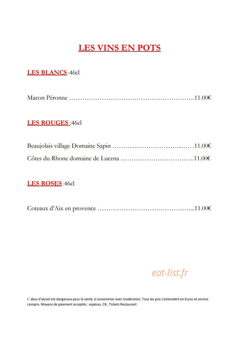 Le duo des saveurs — carte page 8