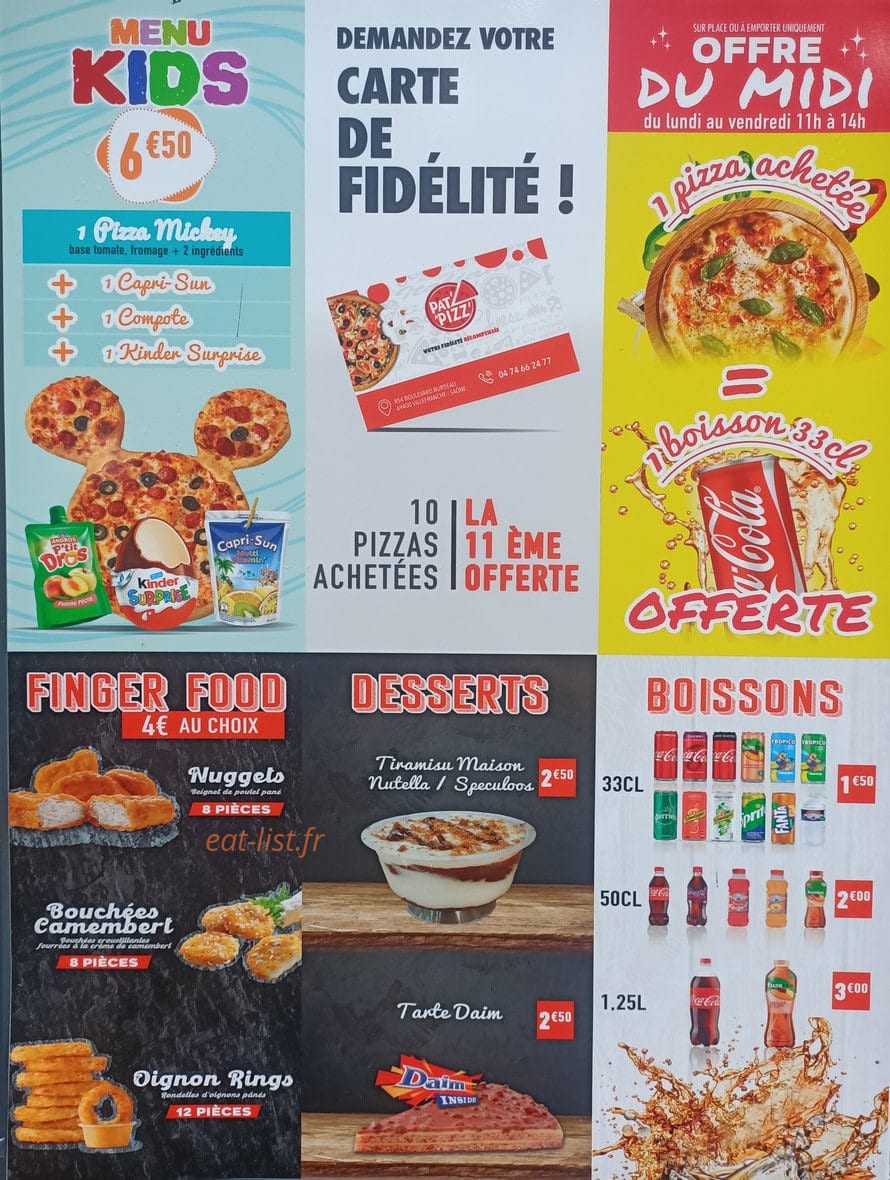 Pat A Pizz — carte page 2