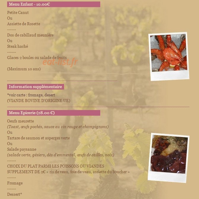 Restaurant L'Epicerie — carte page 9