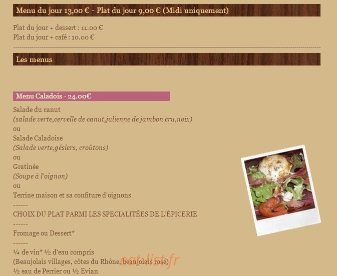 Restaurant L'Epicerie — carte page 8