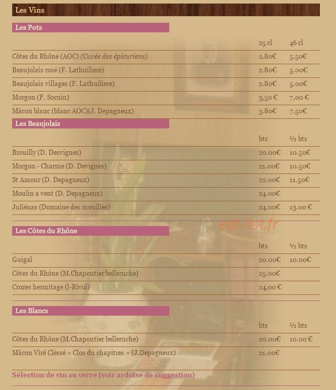 Restaurant L'Epicerie — carte page 12