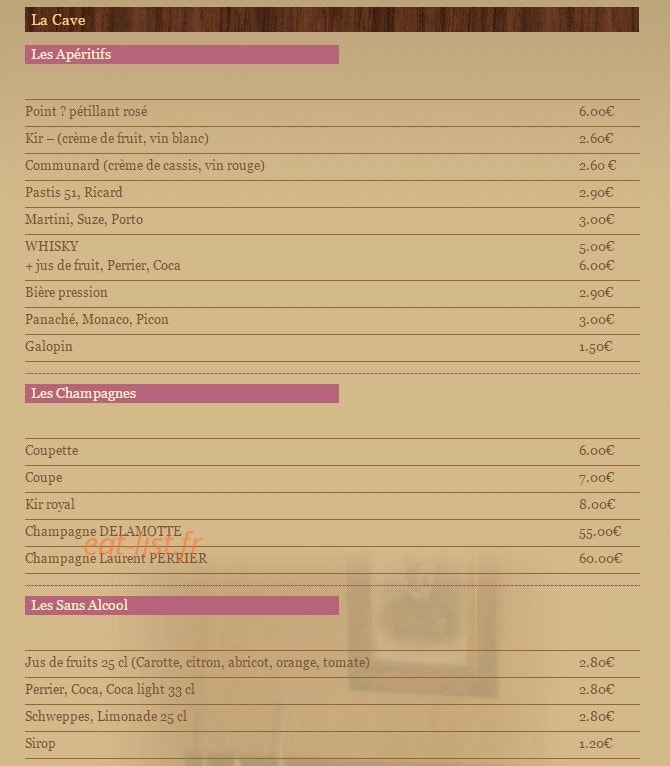 Restaurant L'Epicerie — carte page 10