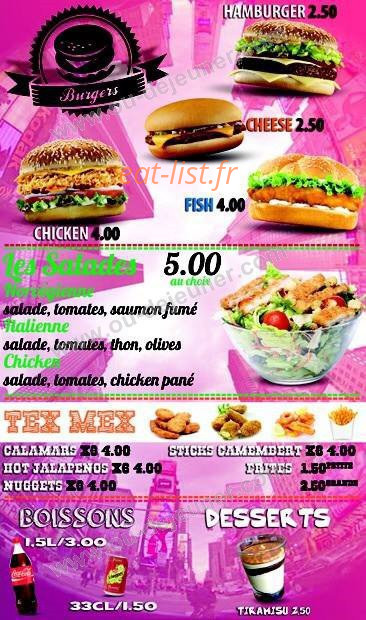 Urban Pizza — carte page 3