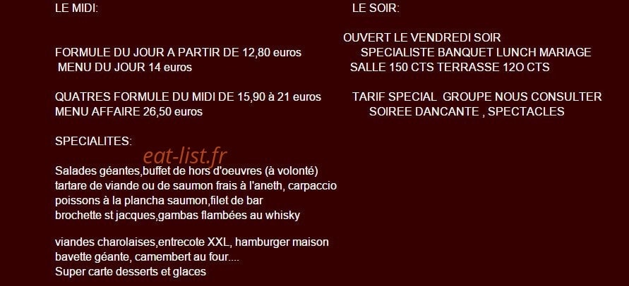 Wengue Lounge — carte page 1