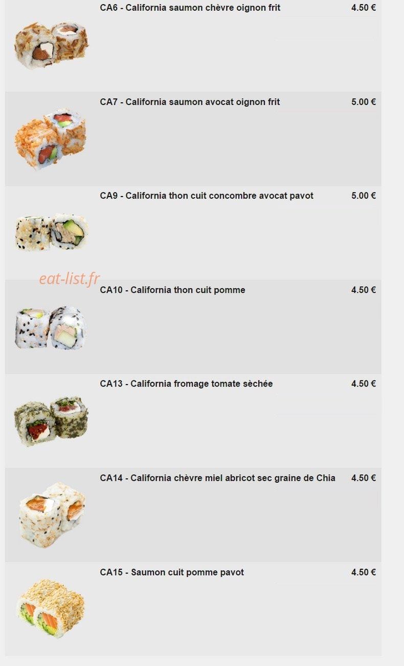 Kajirō Sushi — carte page 11
