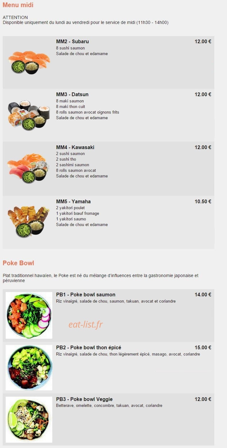 Kajirō Sushi — carte page 4