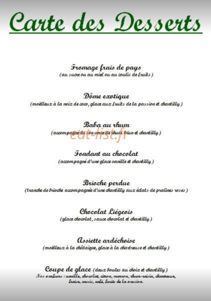 Les gourmandines — carte page 1