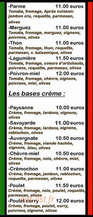 La Pizzeria — carte page 3
