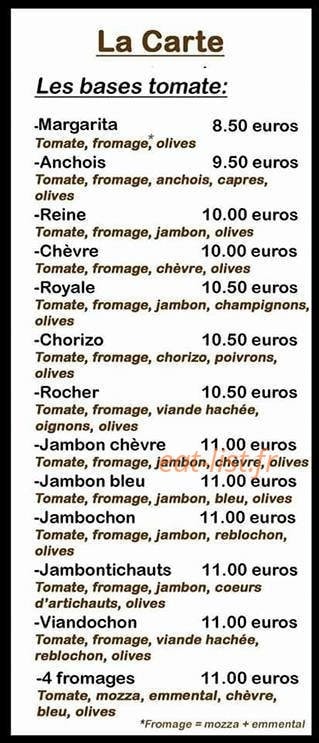 La Pizzeria — carte page 2