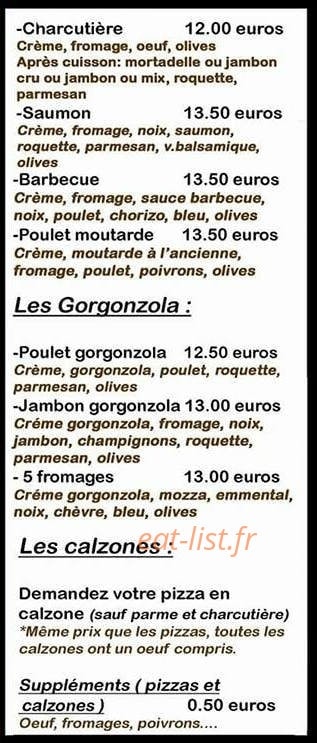 La Pizzeria — carte page 4