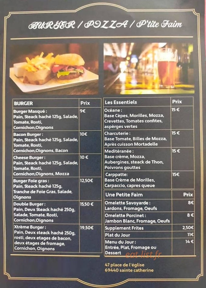 Le Bar & Vous — carte page 1