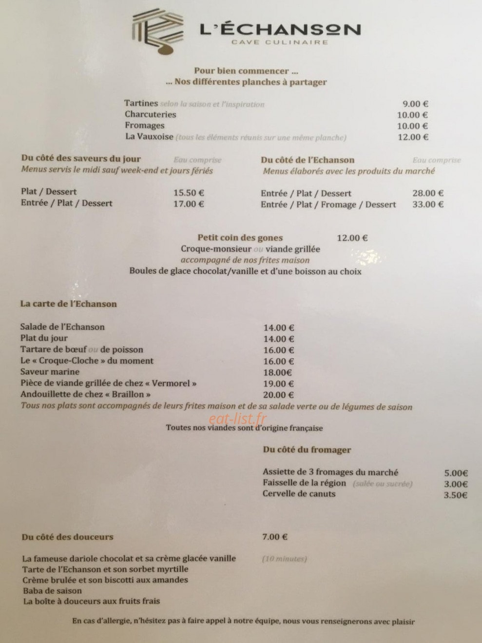L'échanson — carte page 1