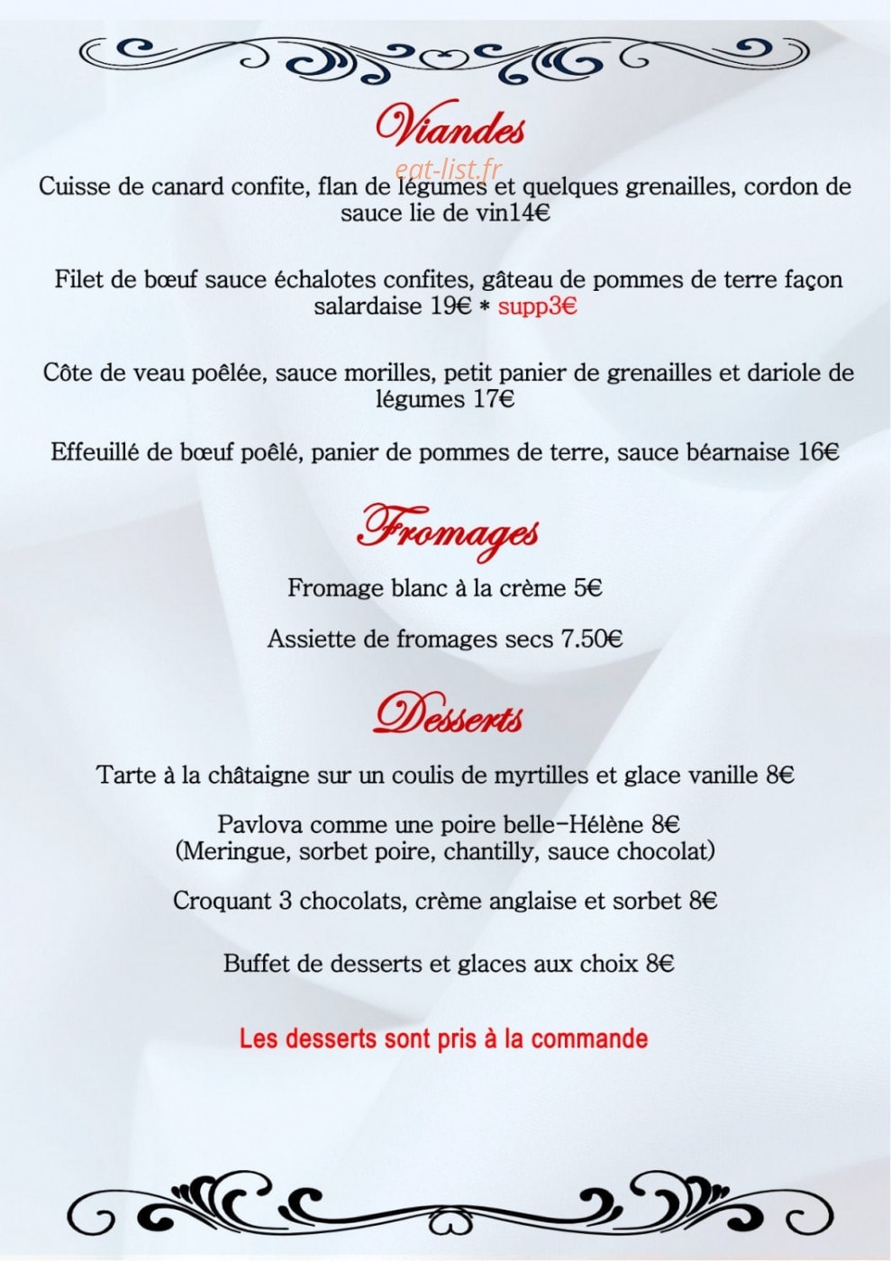 Le Pavillon — carte page 2