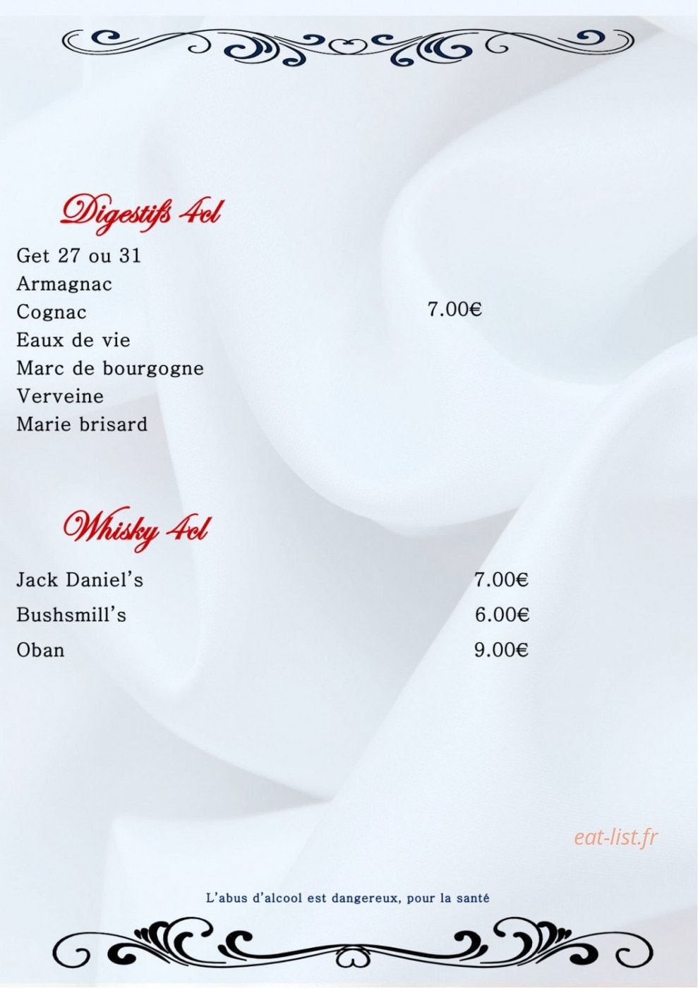 Le Pavillon — carte page 6
